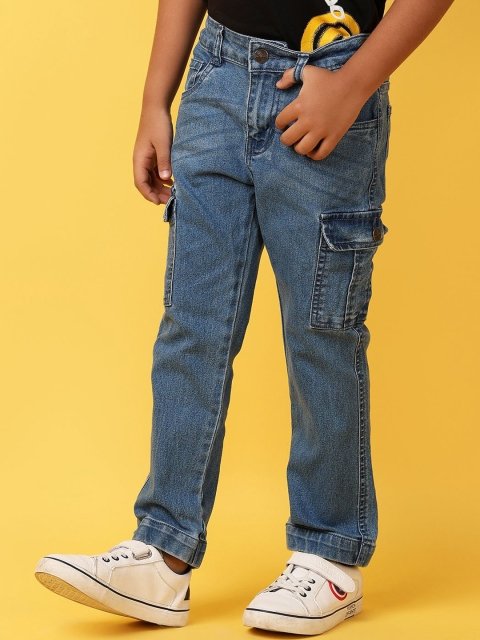 V-Mart Boys Mid-Rise Clean Look Light Fade Stretchable Jeans